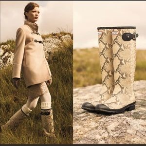 Hunter Carnaby Snake Print Boots